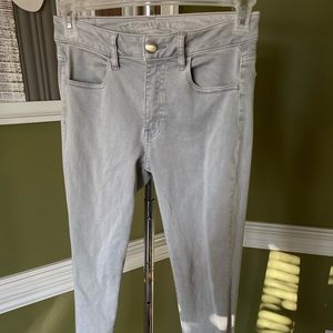 American Eagle Grey high rise skinny jeans